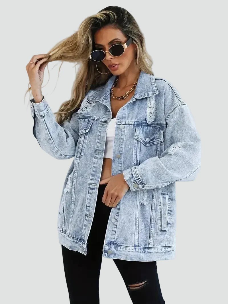 Miss | Blazer Dames Oversize Denim - Katoen - Miss Madera MIS-ZJ7QAN