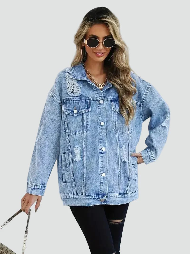 Miss | Blazer Dames Oversize Denim - Katoen - Miss Madera MIS-ZJ7QAN