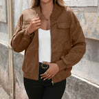 Miss | Blazer Dames Oversized Bomberstijl Lange Mouw Borstzakken - Miss Madera MIS-HYDDOS