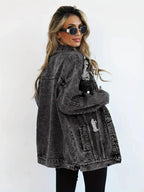 Miss | Blazer Dames Oversized Denim - Katoen - Miss Madera MIS-A3MNXR