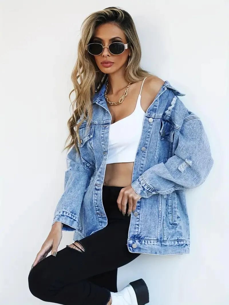 Miss | Blazer Dames Oversized Denim - Katoen - Miss Madera MIS-N4QMV4