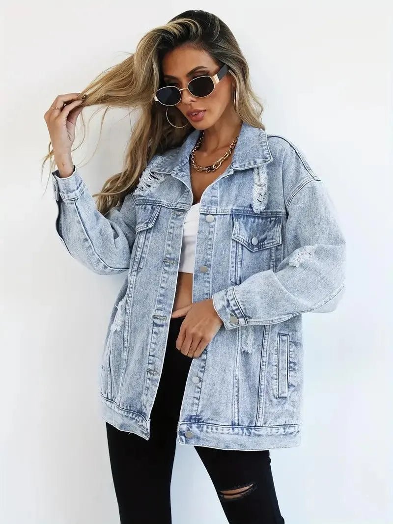 Miss | Blazer Dames Oversized Denim - Katoen - Miss Madera MIS-3PT9W1