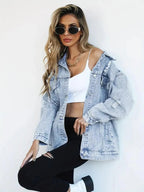 Miss | Blazer Dames Oversized Denim - Katoen - Miss Madera MIS-3PT9W1