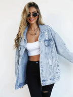 Miss | Blazer Dames Oversized Denim - Katoen - Miss Madera MIS-3PT9W1