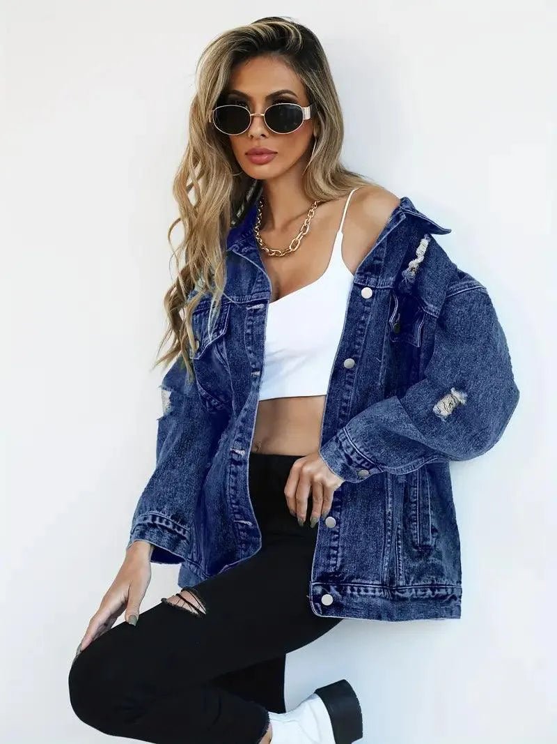 Miss | Blazer Dames Oversized Denim - Katoen - Miss Madera MIS-A3MNXR