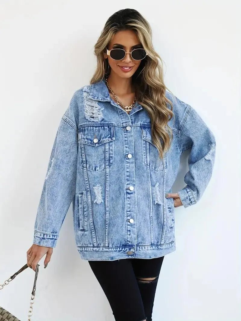 Miss | Blazer Dames Oversized Denim - Katoen - Miss Madera MIS-N4QMV4