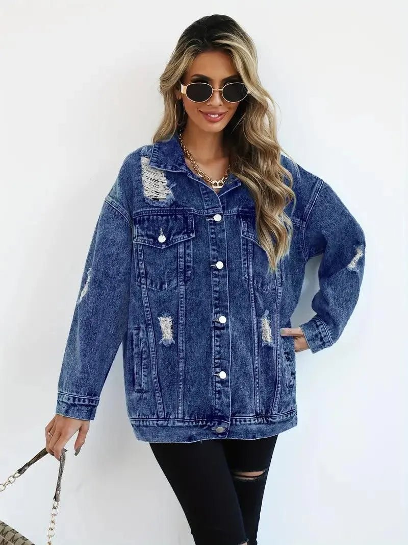 Miss | Blazer Dames Oversized Denim - Katoen - Miss Madera MIS-A3MNXR