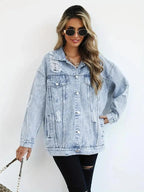 Miss | Blazer Dames Oversized Denim - Katoen - Miss Madera MIS-3PT9W1