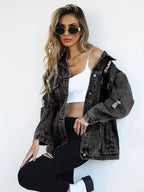 Miss | Blazer Dames Oversized Denim - Katoen - Miss Madera MIS-GZ9O76