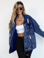 Miss | Blazer Dames Oversized Denim - Katoen - Miss Madera MIS-A3MNXR