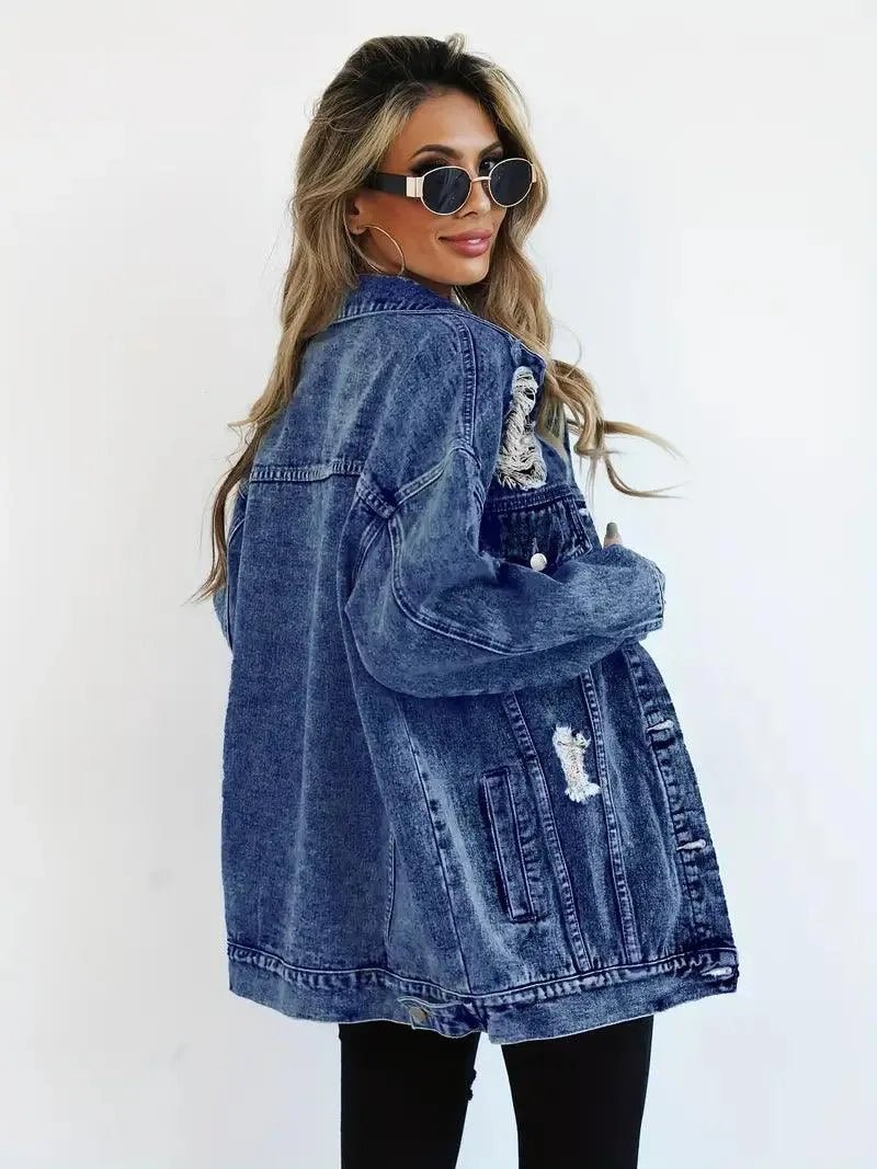 Miss | Blazer Dames Oversized Denim - Katoen - Miss Madera MIS-A3MNXR