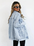 Miss | Blazer Dames Oversized Denim - Katoen - Miss Madera MIS-3PT9W1