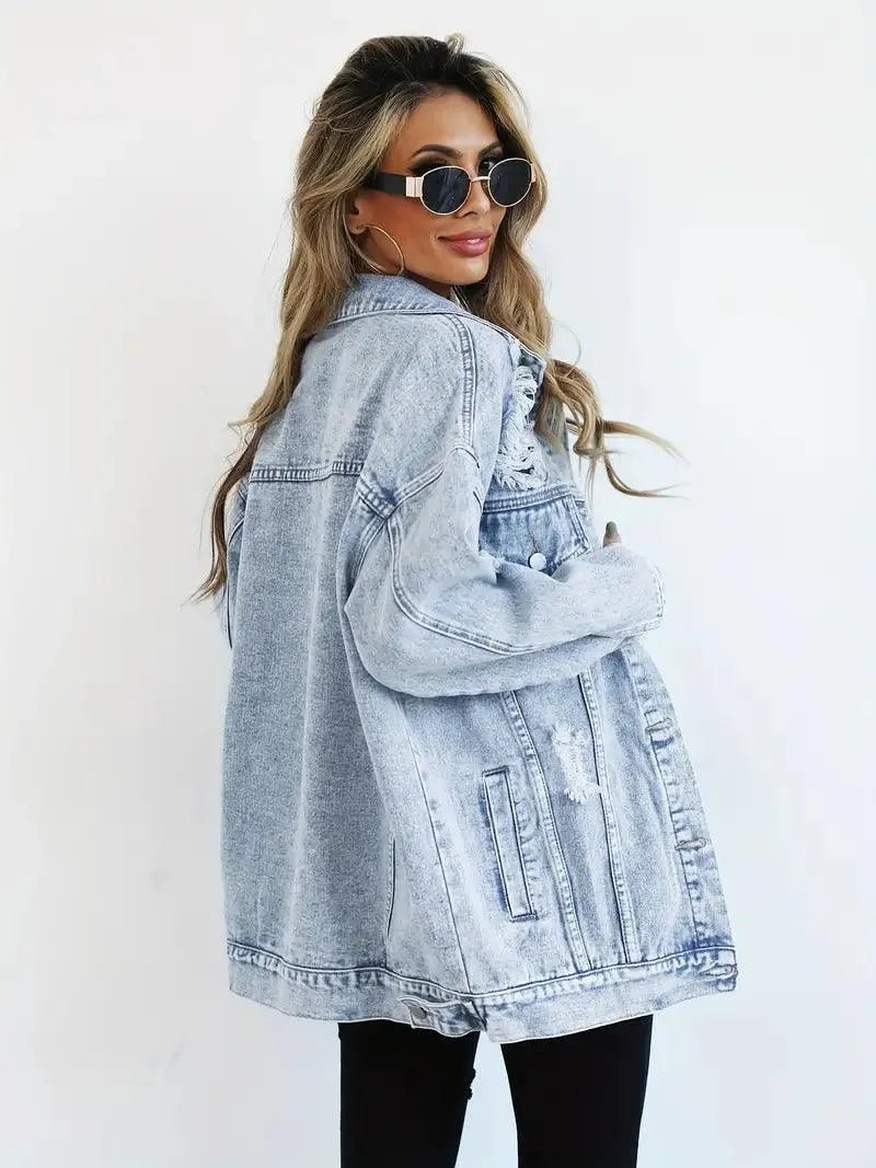 Miss | Blazer Dames Oversized Denim - Katoen - Miss Madera MIS-3PT9W1