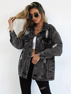 Miss | Blazer Dames Oversized Denim - Katoen - Miss Madera MIS-A3MNXR