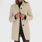 Blazer Dames Getailleerd Staande Kraag Knoopsluiting Winter - Miss Madera MIS-JBVSDW