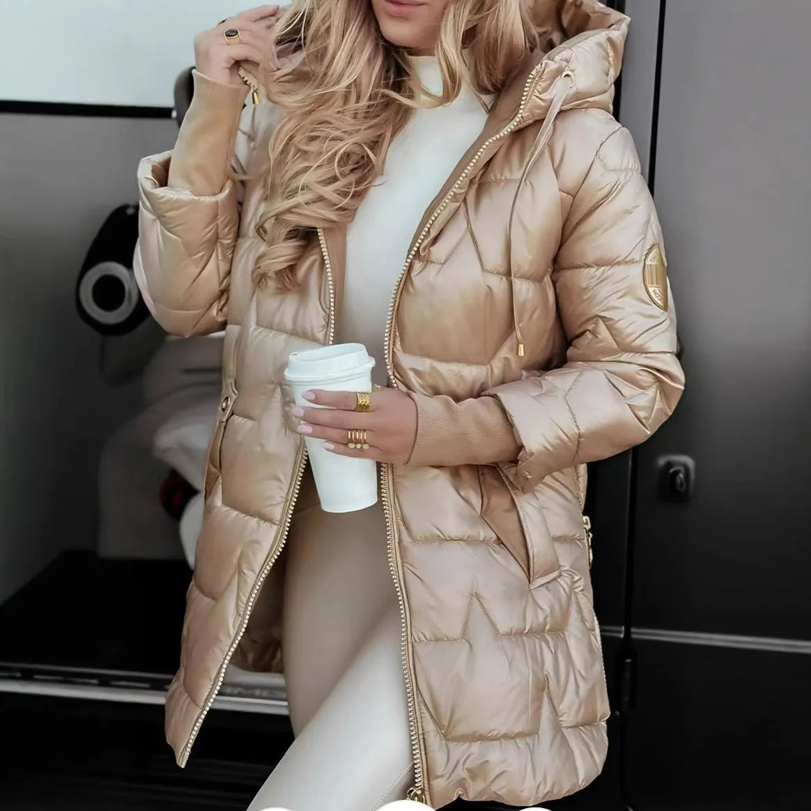 Miss | Blazer Dames Winter Slightly Fitted Mid-Thigh - Katoenblend - Miss Madera MIS-V1HPO0