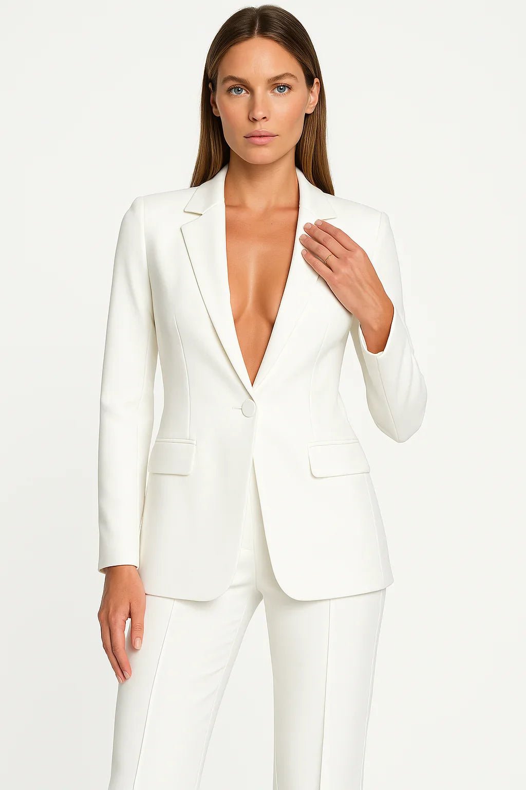 Miss | Blazer en Broek Set Dames Regular Fit - Polyester - Miss Madera