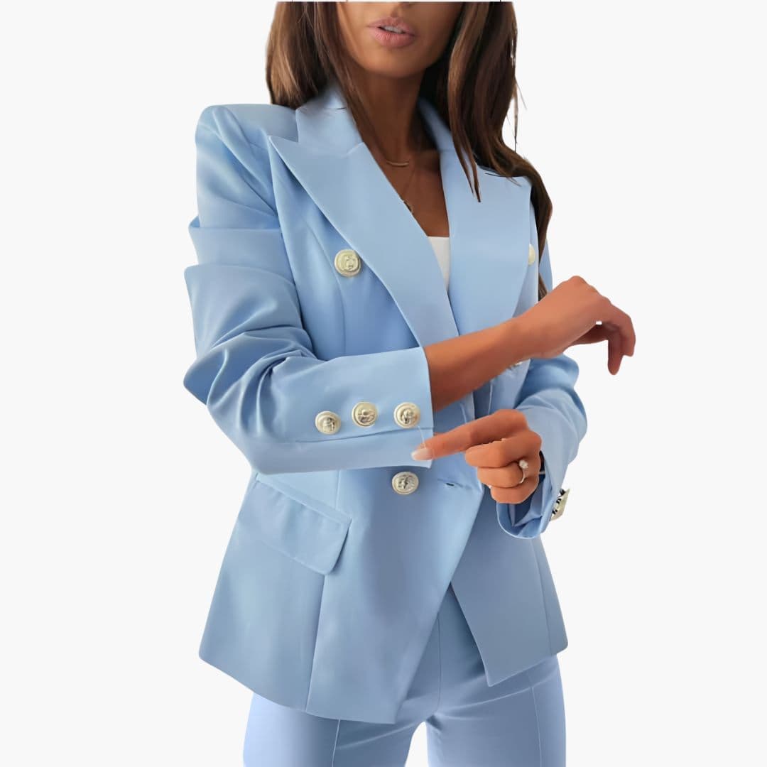 Miss | Blazer Pantalon Set Dames Tailored - Polyester - Viscose - Miss Madera