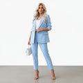 Miss | Blazer Pantalon Set Dames Tailored - Polyester - Viscose - Miss Madera