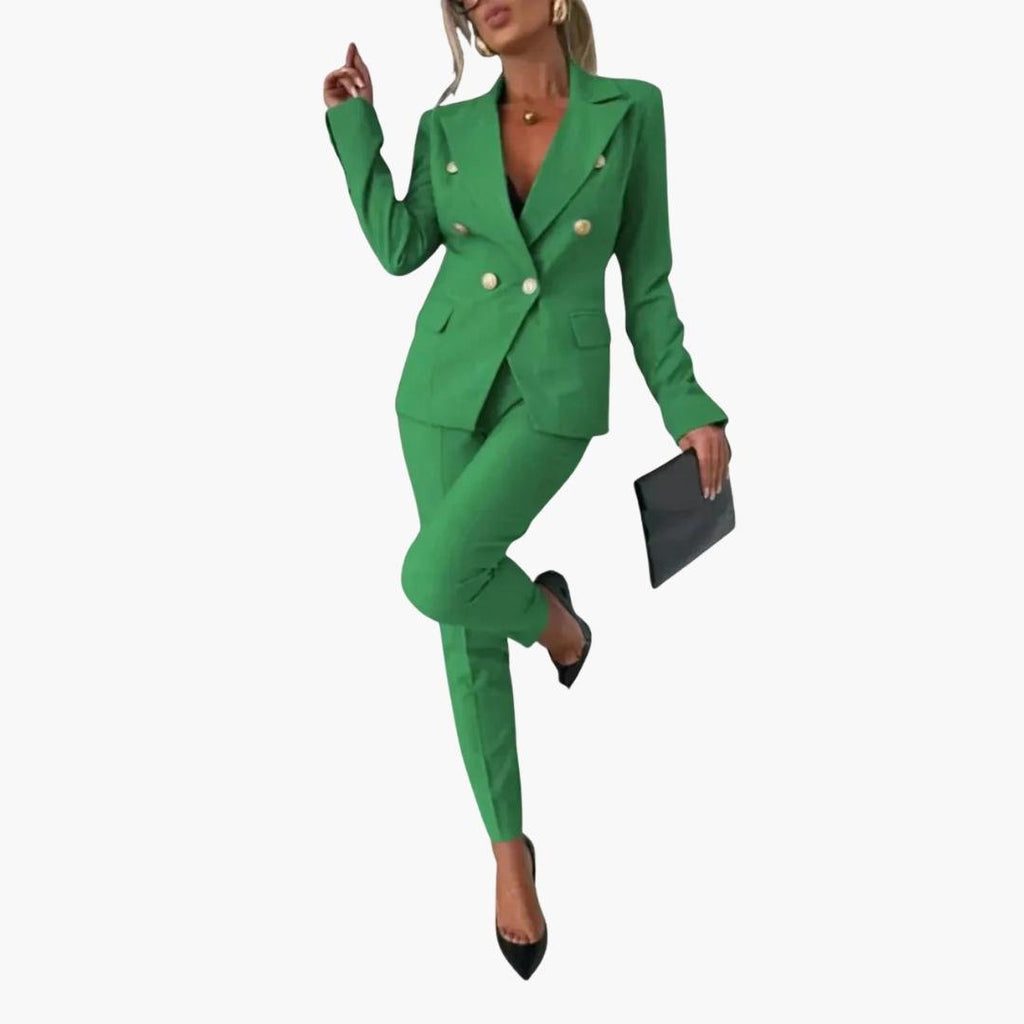 Miss | Blazer Pantalon Set Dames Tailored - Polyester - Viscose - Miss Madera
