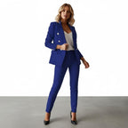 Miss | Blazer Pantalon Set Dames Tailored - Polyester - Viscose - Miss Madera