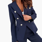 Miss | Blazer Pantalon Set Dames Tailored - Polyester - Viscose - Miss Madera