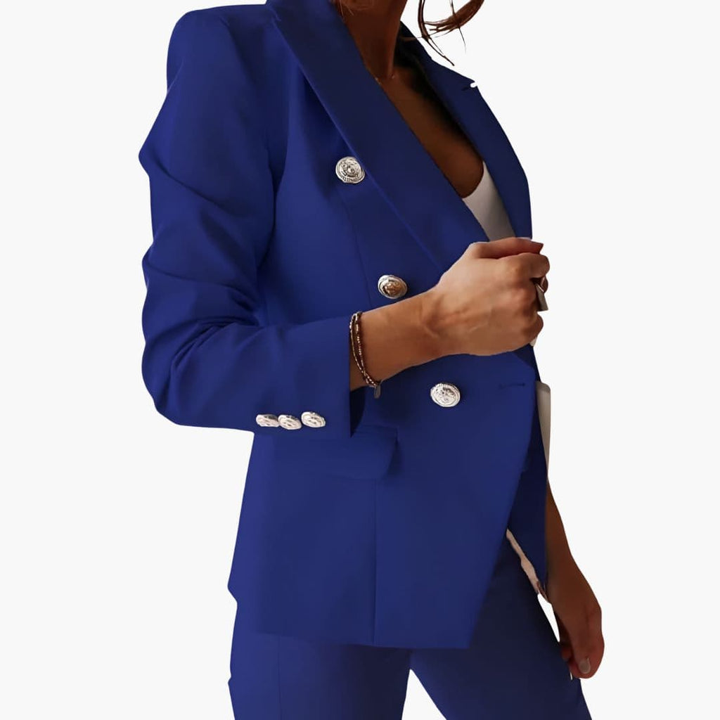 Miss | Blazer Pantalon Set Dames Tailored - Polyester - Viscose - Miss Madera
