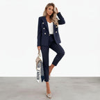 Miss | Blazer Pantalon Set Dames Tailored - Polyester - Viscose - Miss Madera