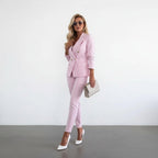 Miss | Blazer Pantalon Set Dames Tailored - Polyester - Viscose - Miss Madera