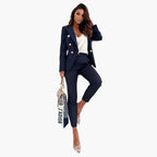 Miss | Blazer Pantalon Set Dames Tailored - Polyester - Viscose - Miss Madera