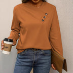 Miss | Blouse Dames Asymmetrische V-hals Sierknopen Lange Mouw - Miss Madera MIS-BNUJCM
