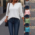 Miss | Blouse Dames Asymmetrische V-hals Sierknopen Lange Mouw - Miss Madera MIS-BNUJCM