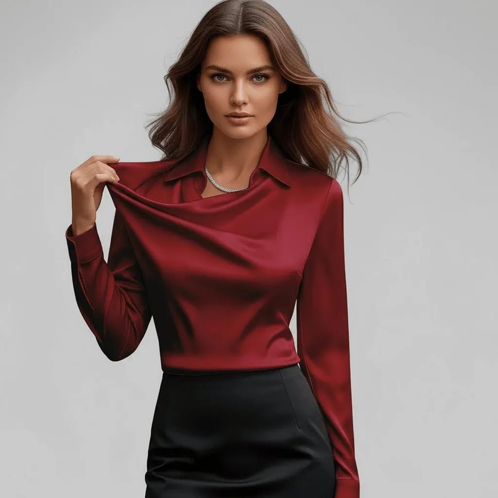 Miss | Blouse Dames Casual Elegant - Hoogwaardig satijn - Miss Madera