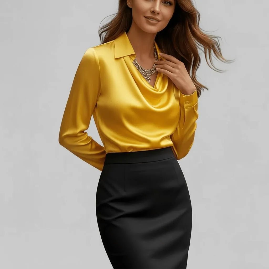 Miss | Blouse Dames Casual Elegant - Hoogwaardig satijn - Miss Madera