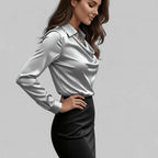 Miss | Blouse Dames Casual Elegant - Hoogwaardig satijn - Miss Madera