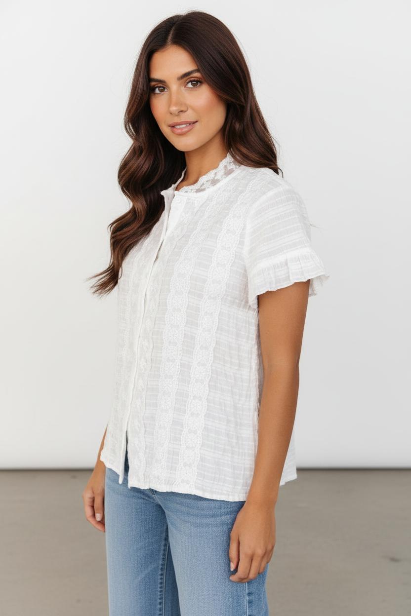 Miss | Blouse Dames Casual Elegant - Katoenmix - Miss Madera