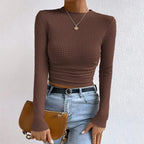 Miss | Blouse Dames Cropped Lange Mouwen Structuur - Polyester - Miss Madera MIS-P430MY
