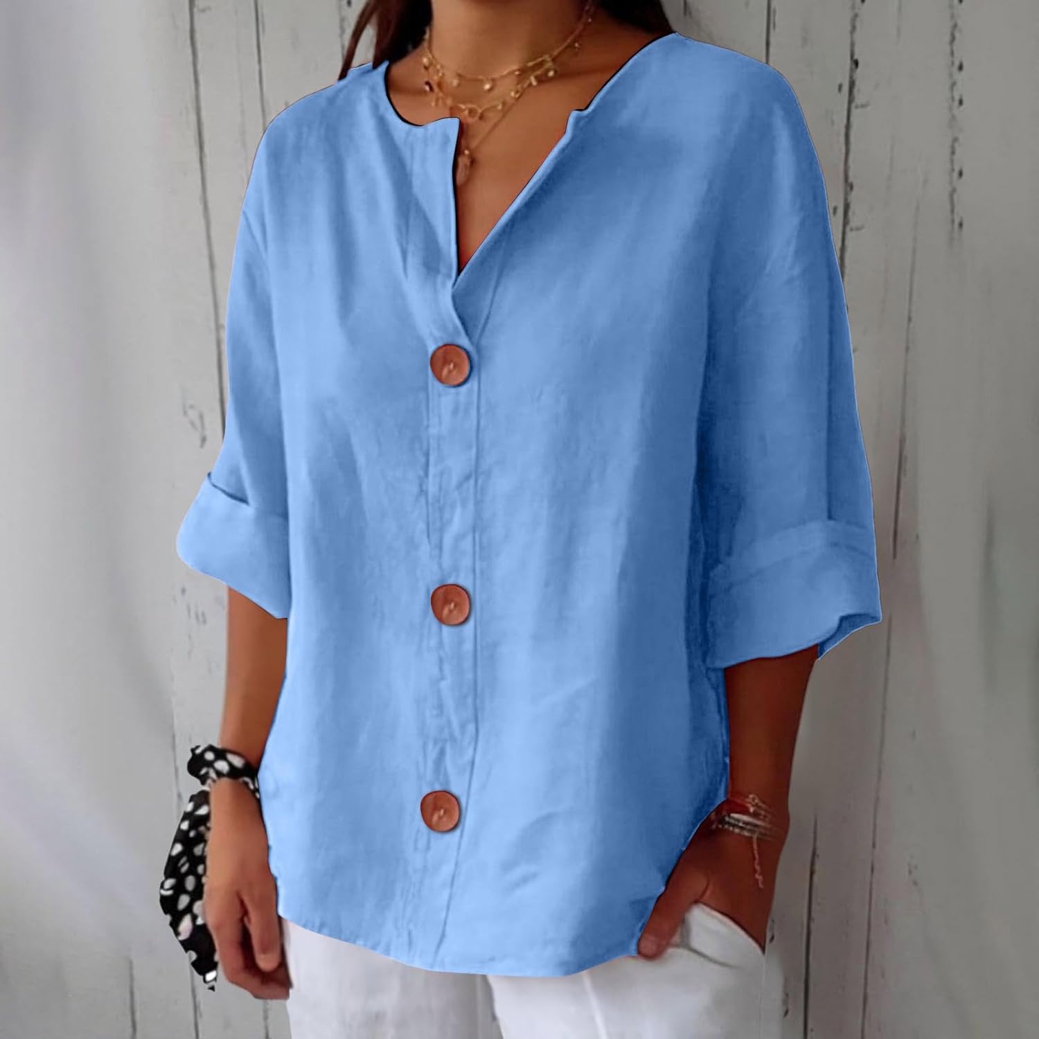 Miss | Blouse Dames Elk Seizoen - Puur Linnen - Miss Madera MIS-0E3CE3