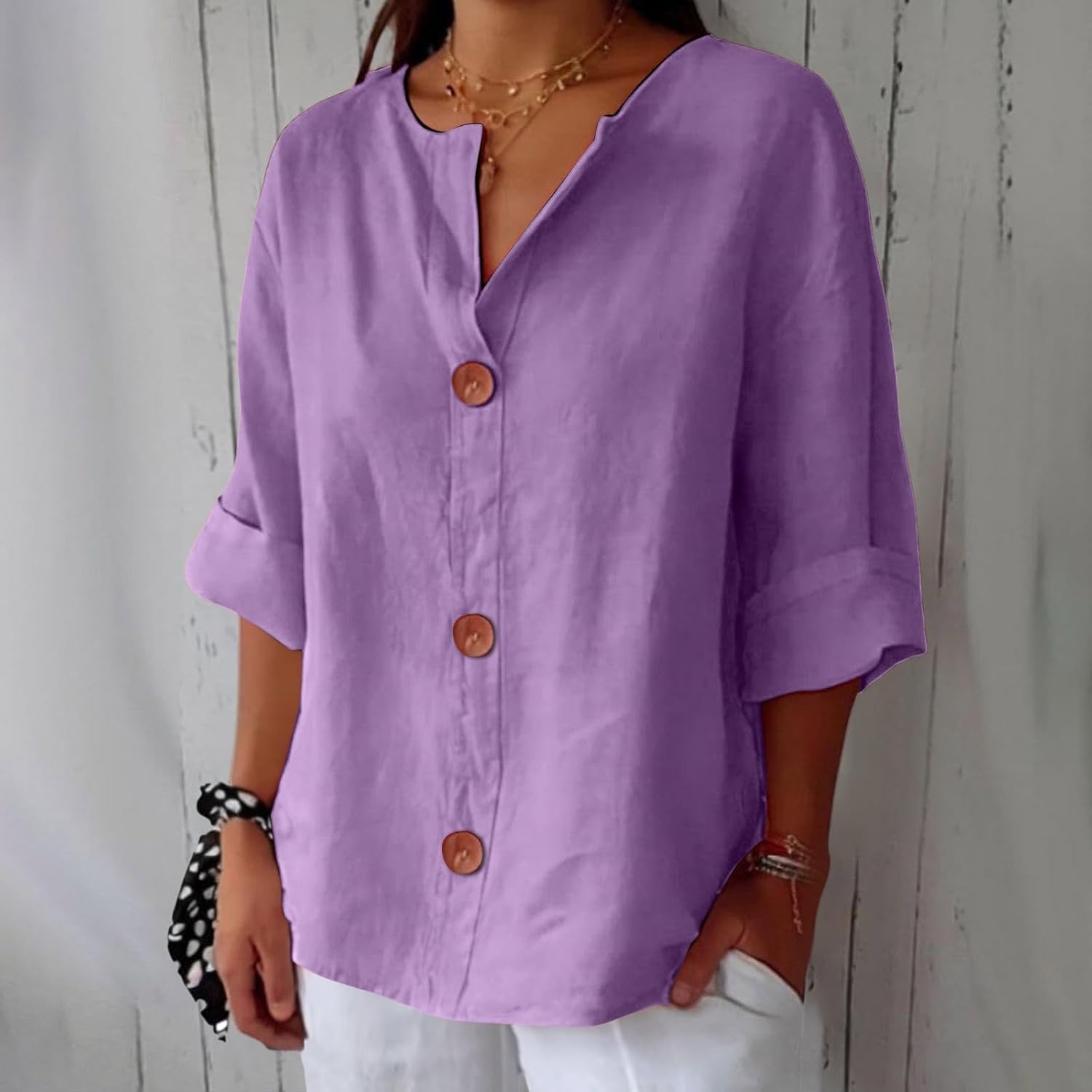 Miss | Blouse Dames Elk Seizoen - Puur Linnen - Miss Madera MIS-B99DAA