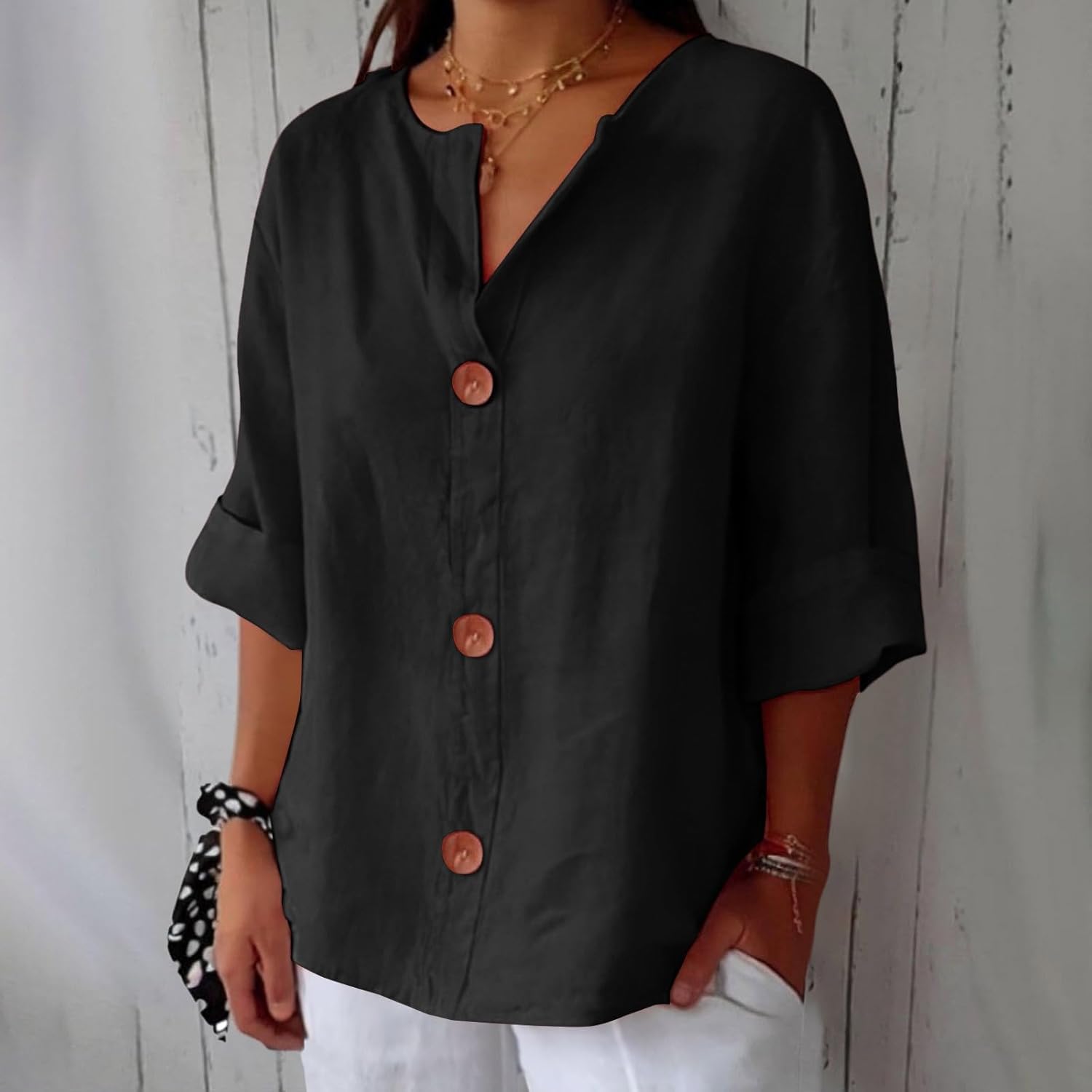 Miss | Blouse Dames Elk Seizoen - Puur Linnen - Miss Madera MIS-CA095F
