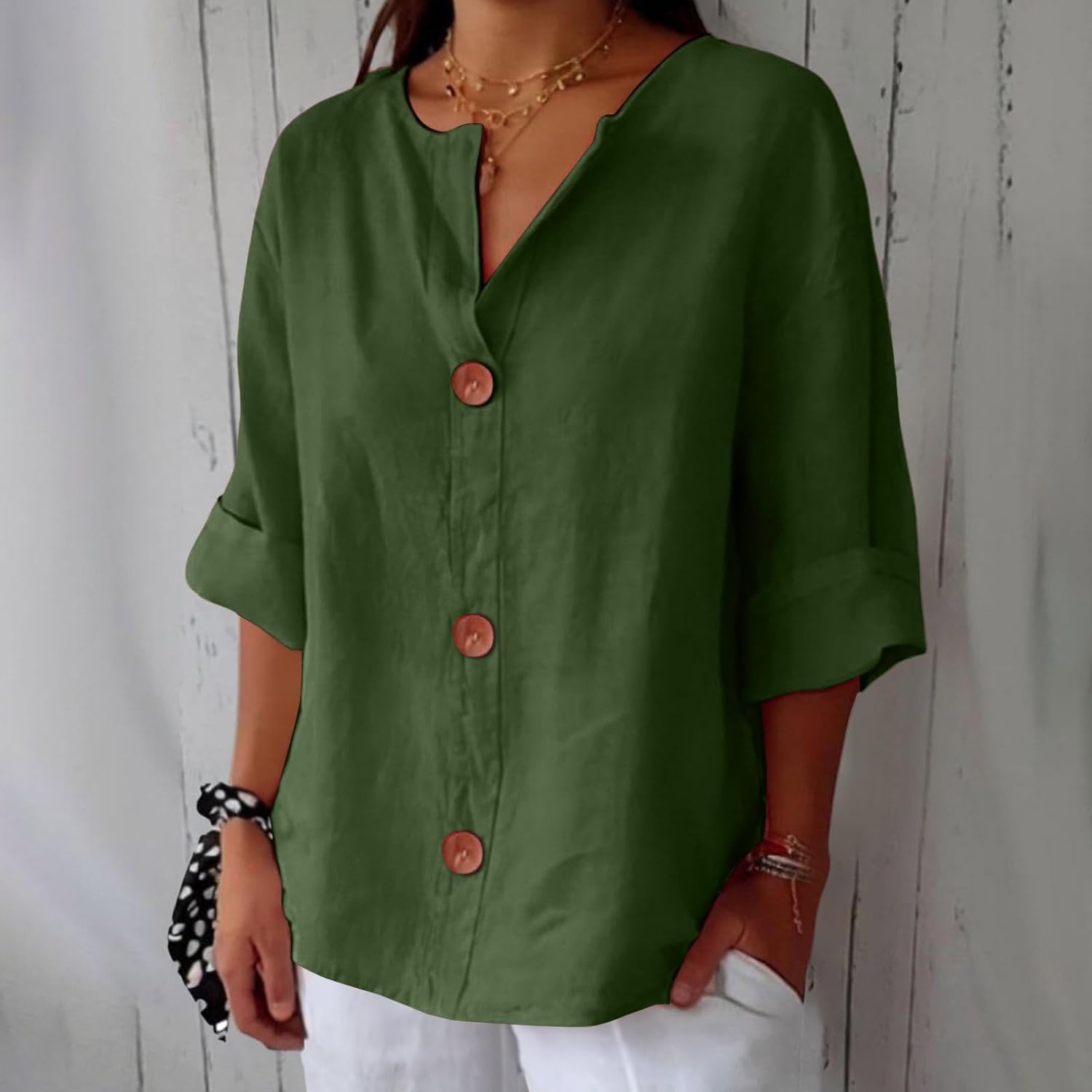 Miss | Blouse Dames Elk Seizoen - Puur Linnen - Miss Madera MIS-F7DAF7
