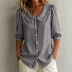 Miss | Blouse Dames Gestreept Knoopsluiting - Viscose - Miss Madera MIS-VDV9L5