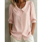 Miss | Blouse Dames Gestreept Knoopsluiting - Viscose - Miss Madera MIS-TM2WHP