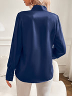 Miss | Blouse Dames Getailleerd Lange Mouwen Strik - Satijn - Miss Madera MIS-C6ACB1