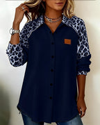 Miss | Blouse Dames Herfst Oversized Leopardprint - Ribstof - Miss Madera MIS-QQP8D0
