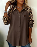 Miss | Blouse Dames Herfst Oversized Leopardprint - Ribstof - Miss Madera MIS-3N004K