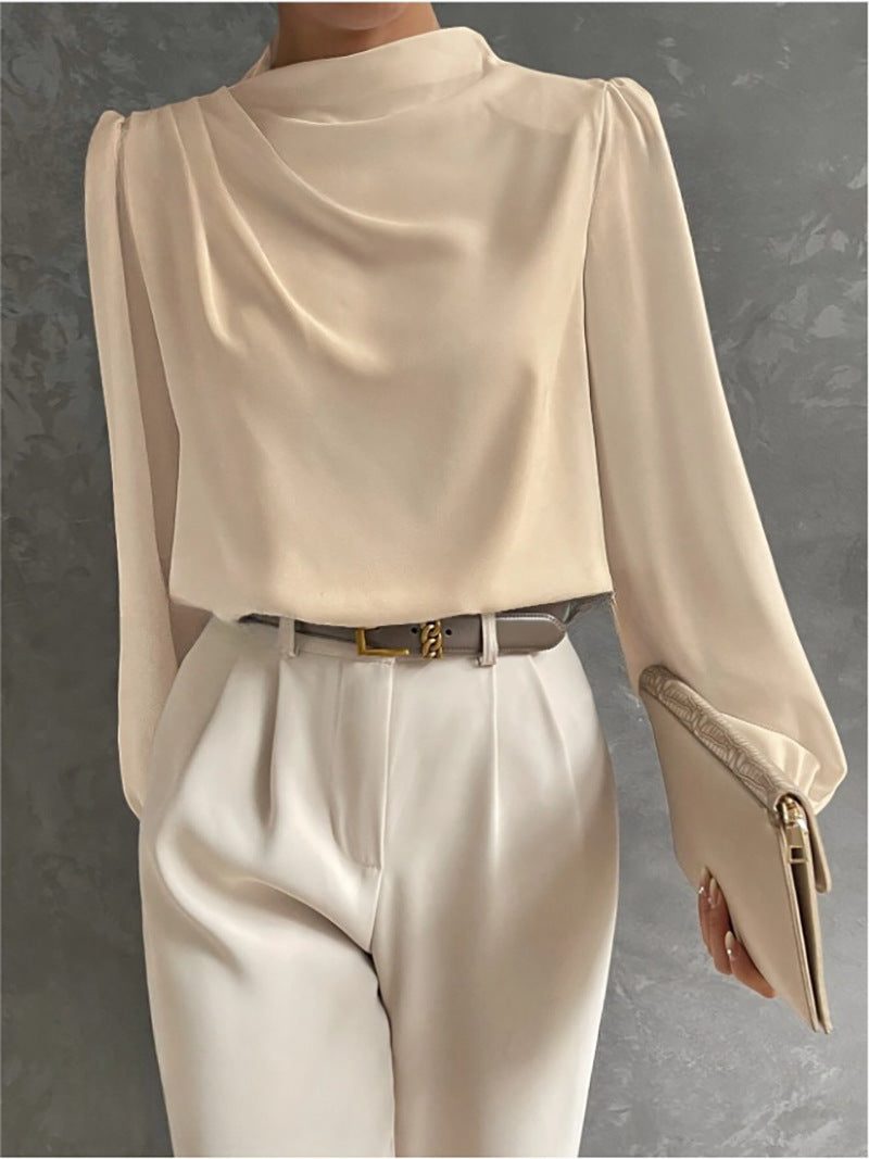 Miss | Blouse Dames Hoge Hals Lange Mouw Relaxed Fit - Miss Madera MIS-1C48SD