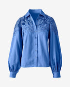 Miss | Blouse Dames Kant Knopen - Katoen - Miss Madera MIS-HLZTVS