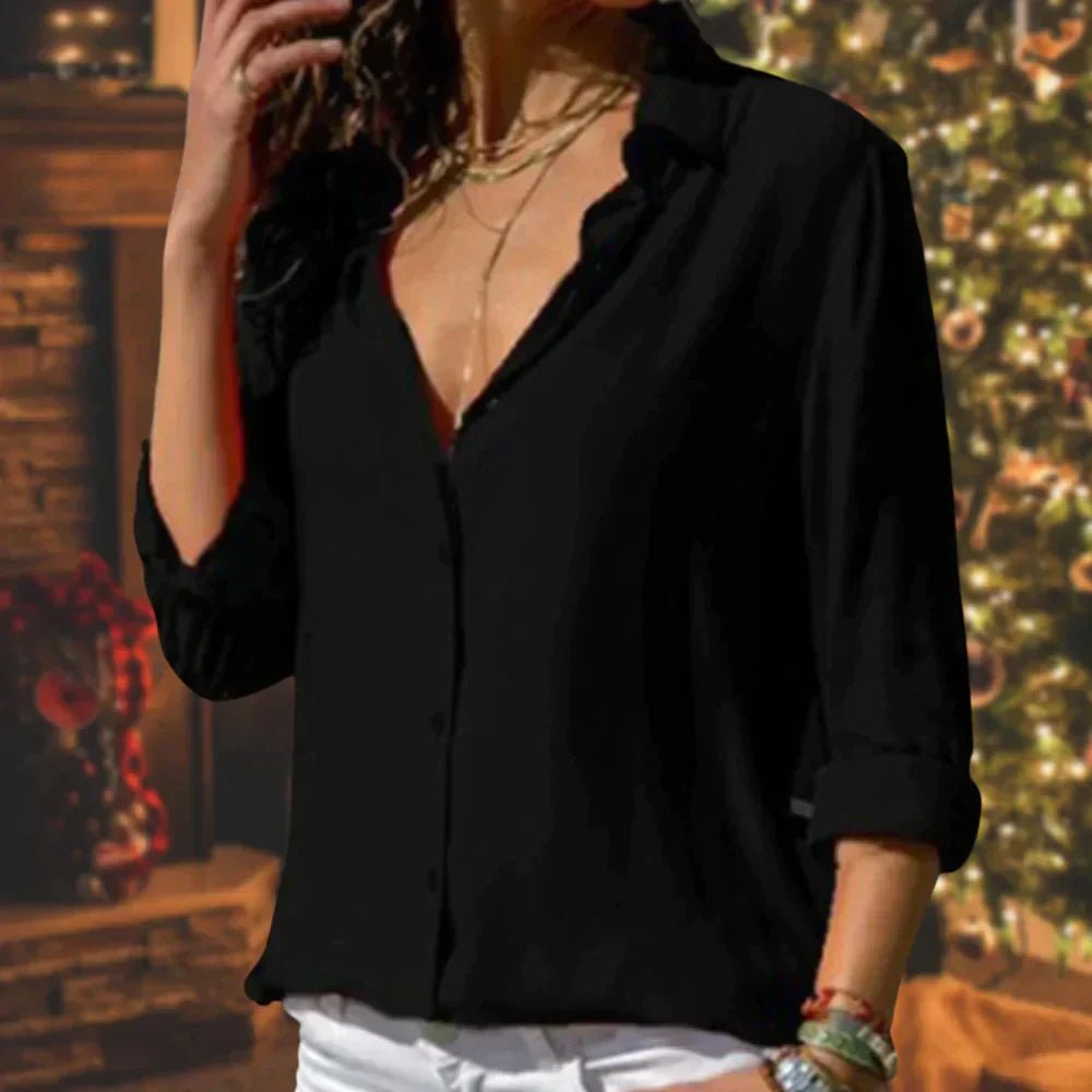 Miss | Blouse Dames Klassiek Losvallend Lange Mouwen - Viscose - Miss Madera MIS-1IKZ65
