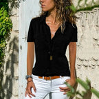 Miss | Blouse Dames Korte Mouwen Slim Fit - Polyester - Miss Madera MIS-8Y1GHI